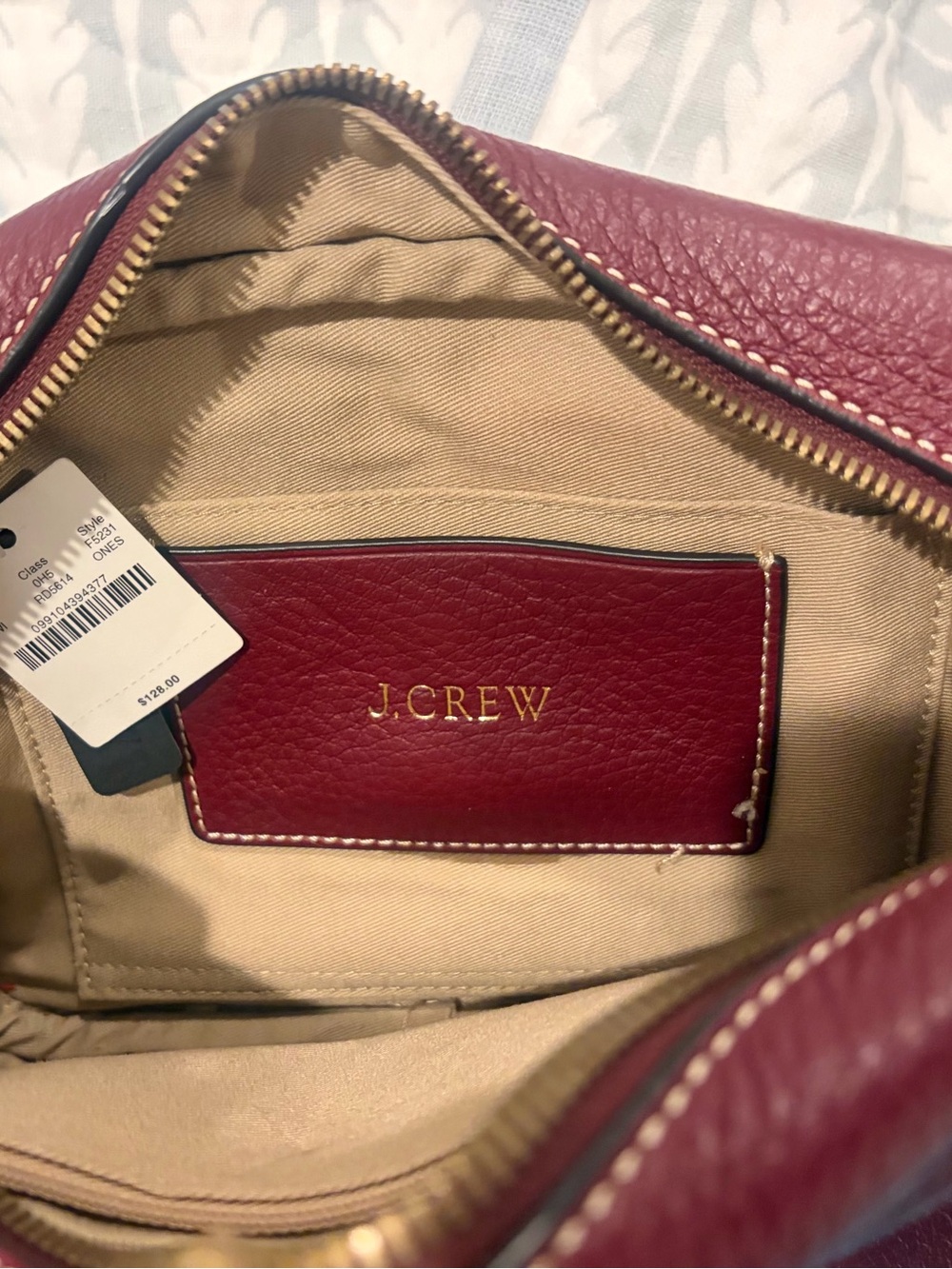 NWT J.Crew Maroon Crossbody Leather Signet Bag